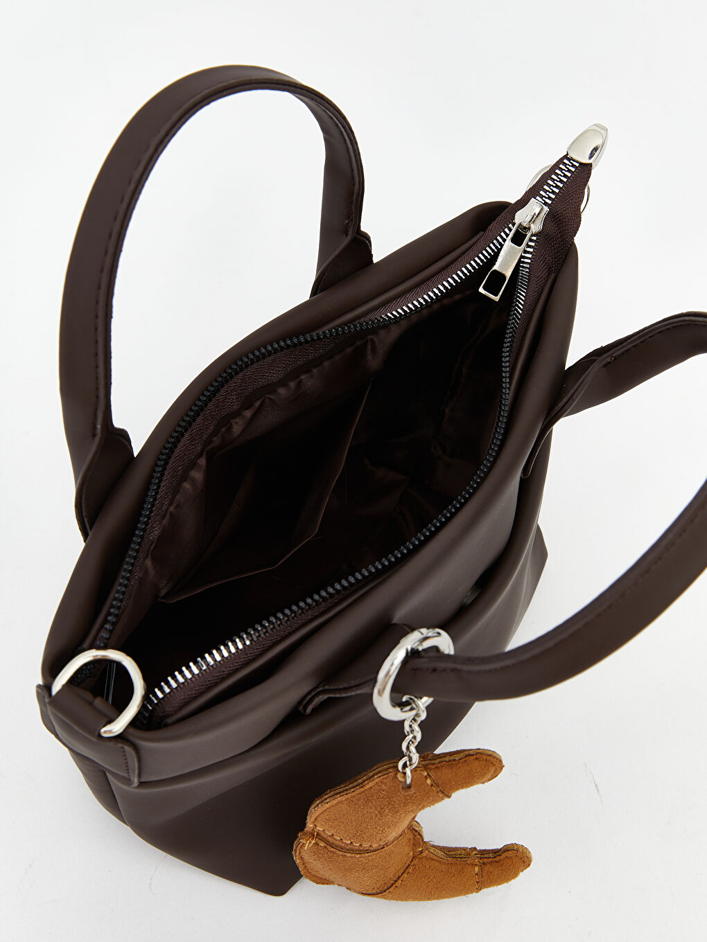 Kahverengi Paraşüt Kumaşı Kadın Omuz Çantası-2