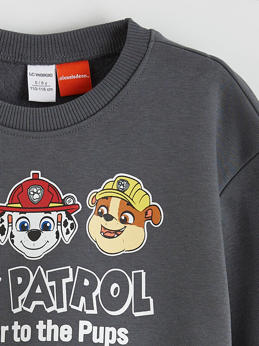 Gri Paw Patrol Baskılı Erkek Çocuk Kalın Sweatshirt-2