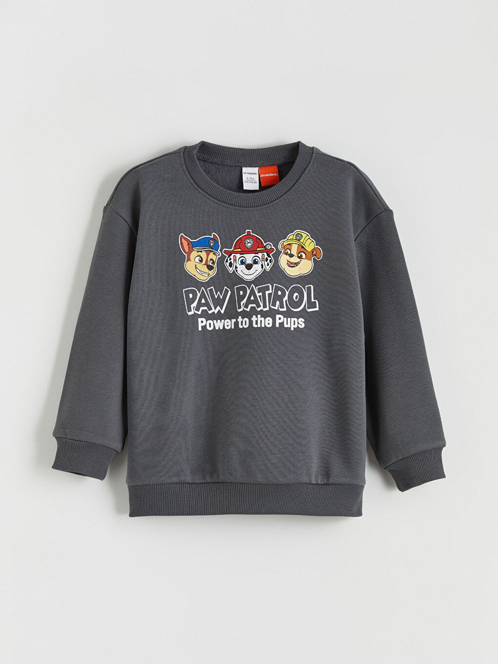 Gri Bisiklet Yaka Paw Patrol Baskılı Erkek Çocuk  Sweatshirt ve Eşofman Alt 2'li Takım-3
