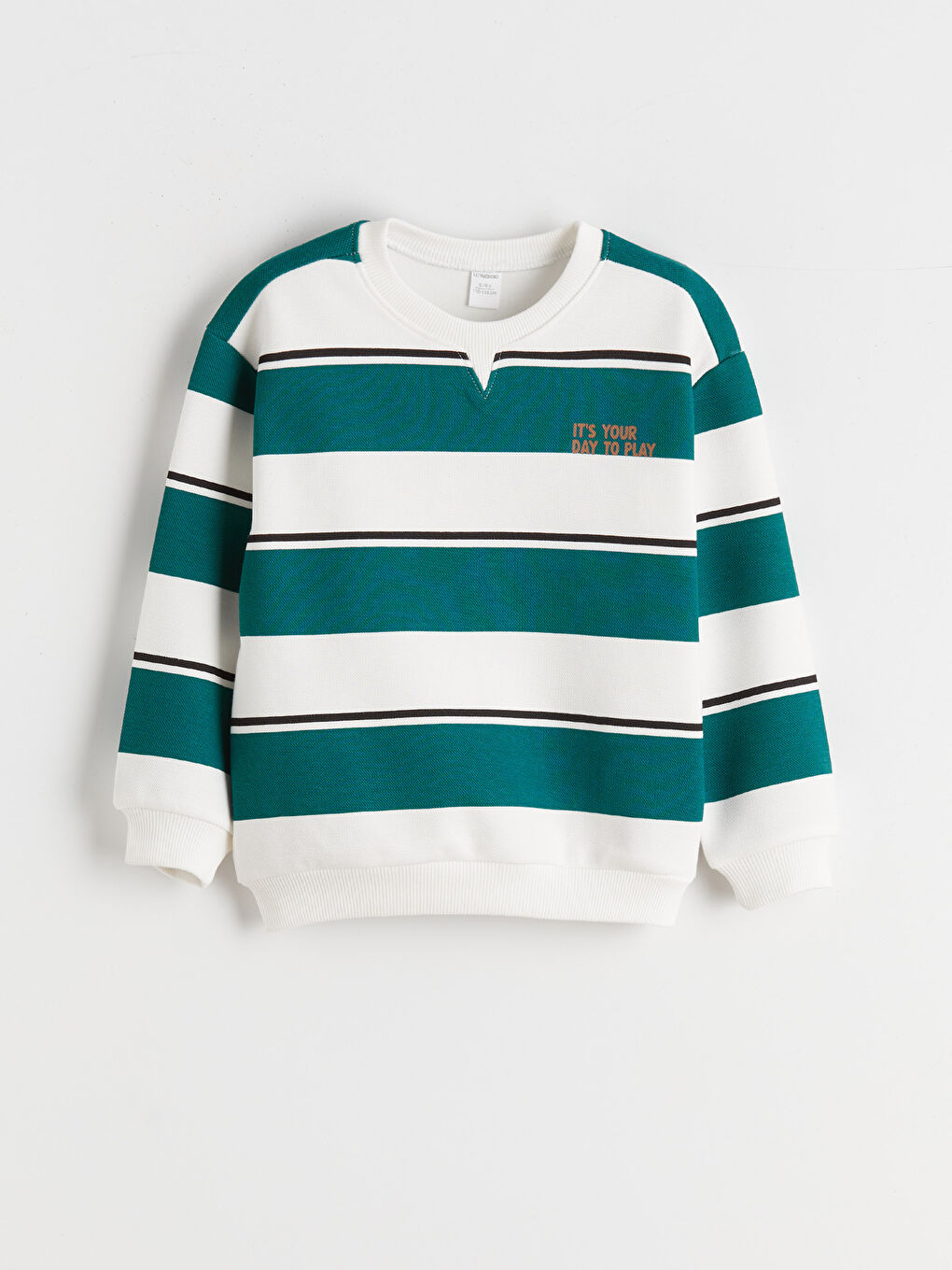 Суитшърт с кръгло деколте и раиран десен за момчета