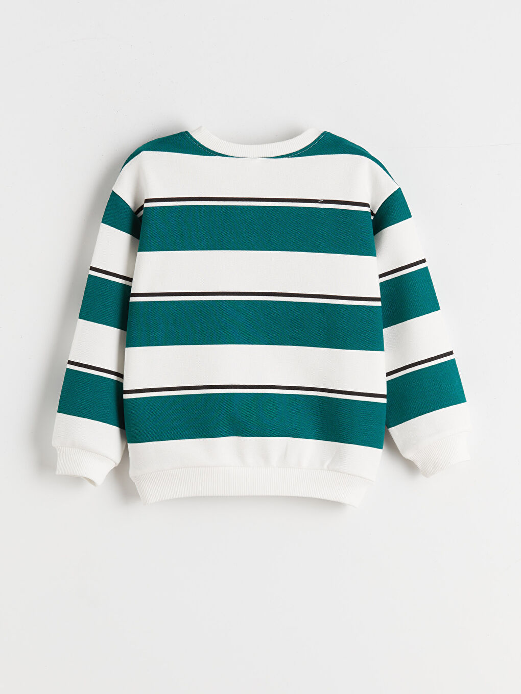 Суитшърт с кръгло деколте и раиран десен за момчета-1