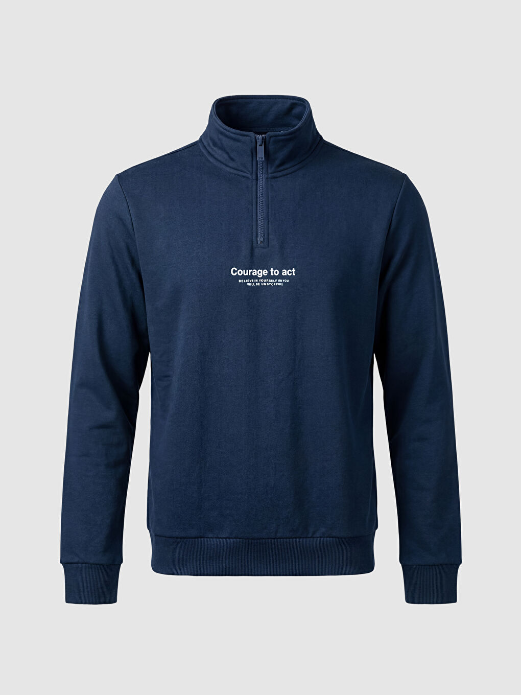 سويت شيرت مطبوع بياقة قمع للرجال