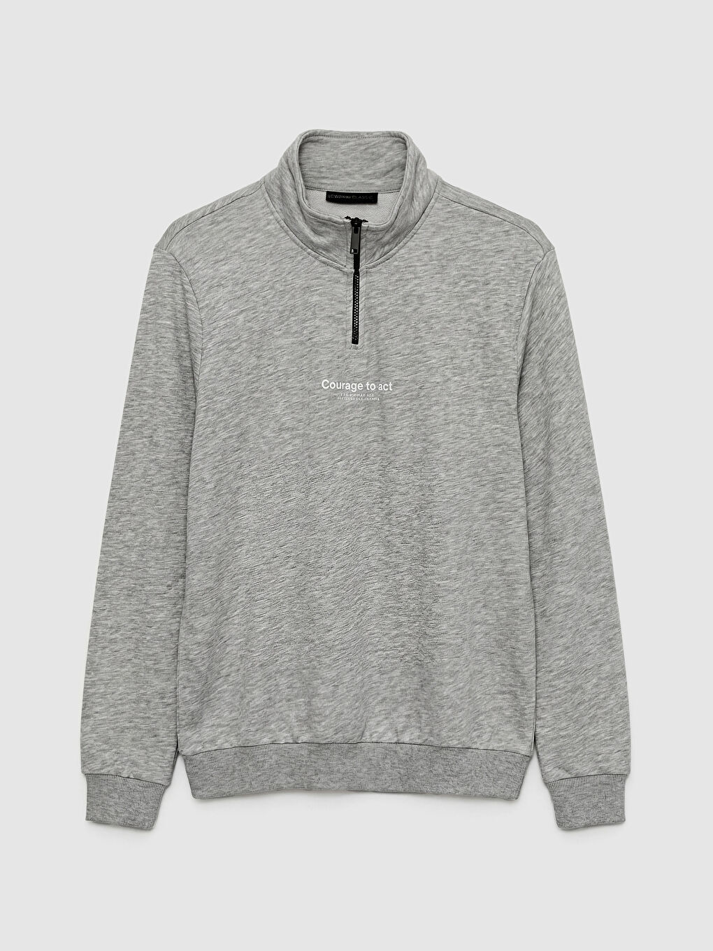 سويت شيرت مطبوع بياقة قمع للرجال