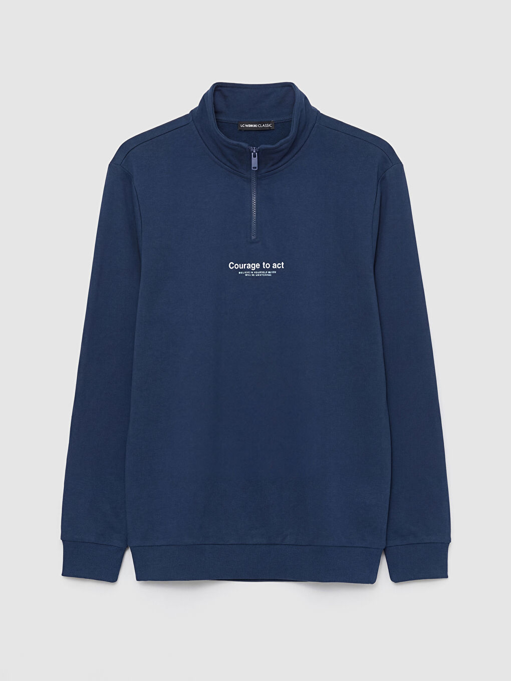 Funnel Neck Printed Men's Sweatshirt-0