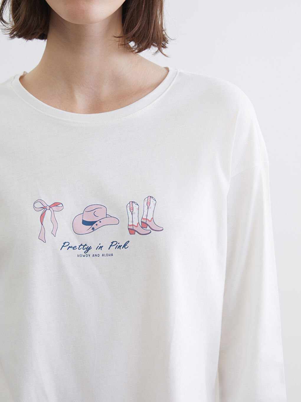 Crew Neck Printed Women's Pyjama Set-2