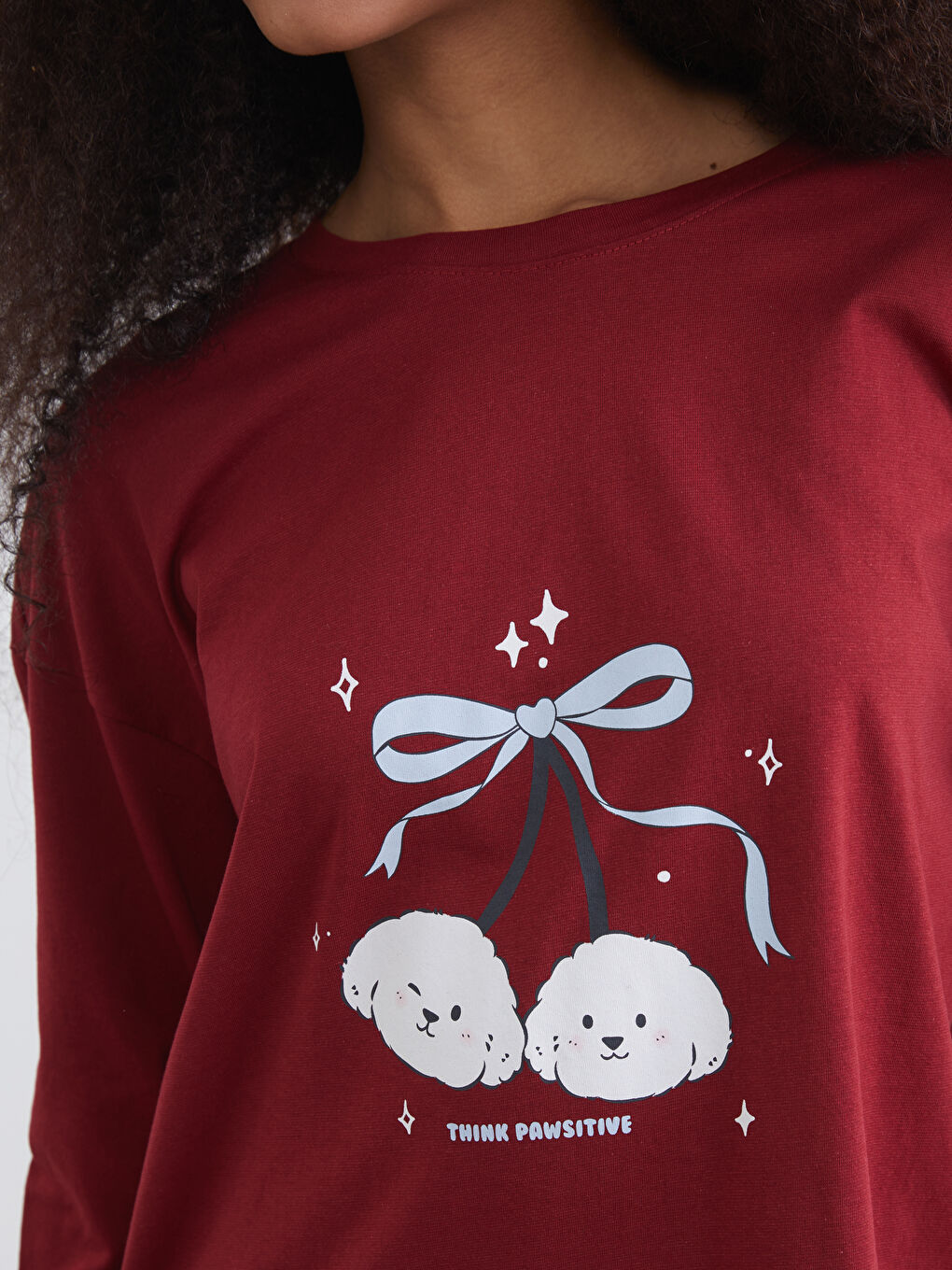 Ženski Komplet Pidžame sa Štampom i Okruglim Izrezom-2