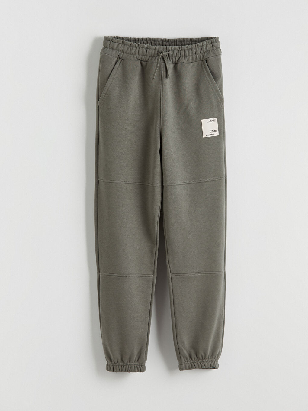 Haki Beli Lastikli Erkek Çocuk Kalın Jogger Eşofman Altı