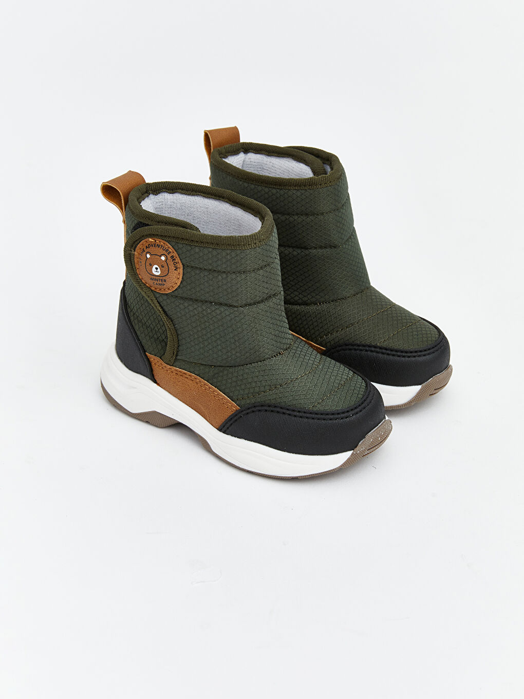 Haki Cırt Cırtlı Erkek Bebek Kar Botu