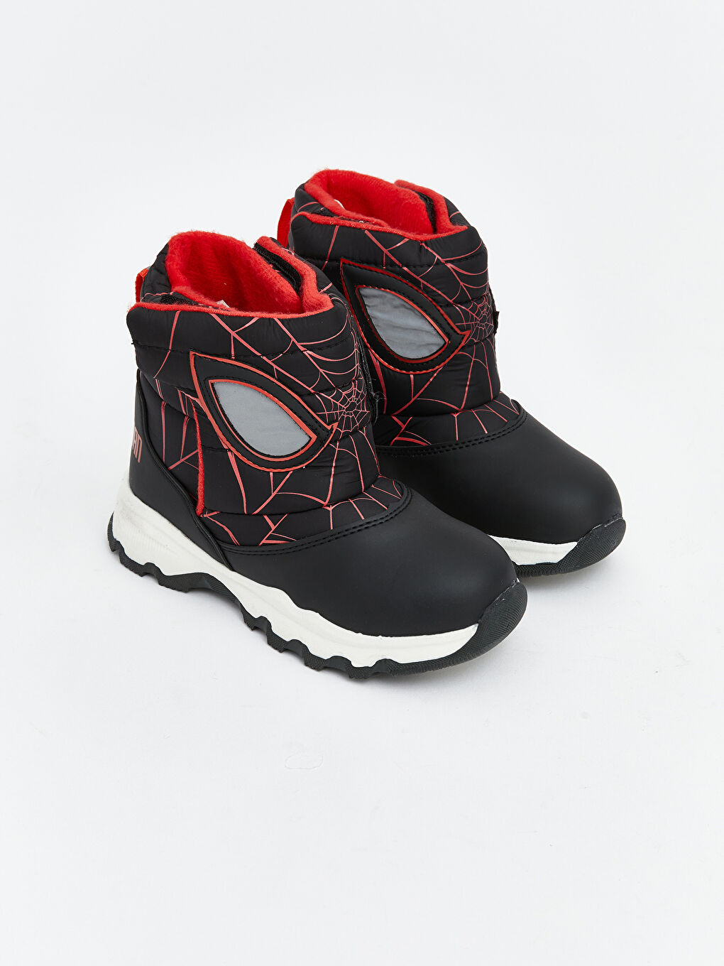 Siyah Spider-Man Baskılı Erkek Çocuk Kar Botu