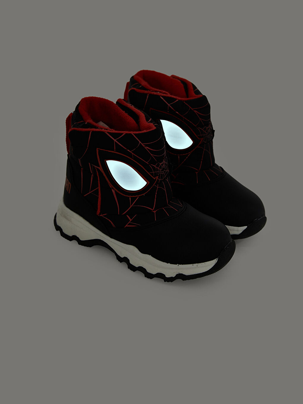 Siyah Spider-Man Baskılı Erkek Çocuk Kar Botu-8