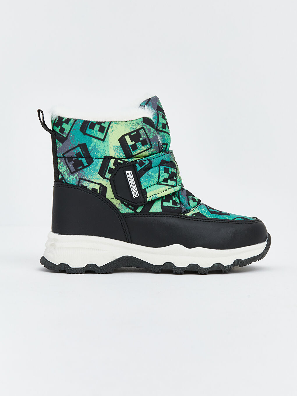 Siyah Minecraft Baskılı Erkek Çocuk Kar  Botu-1