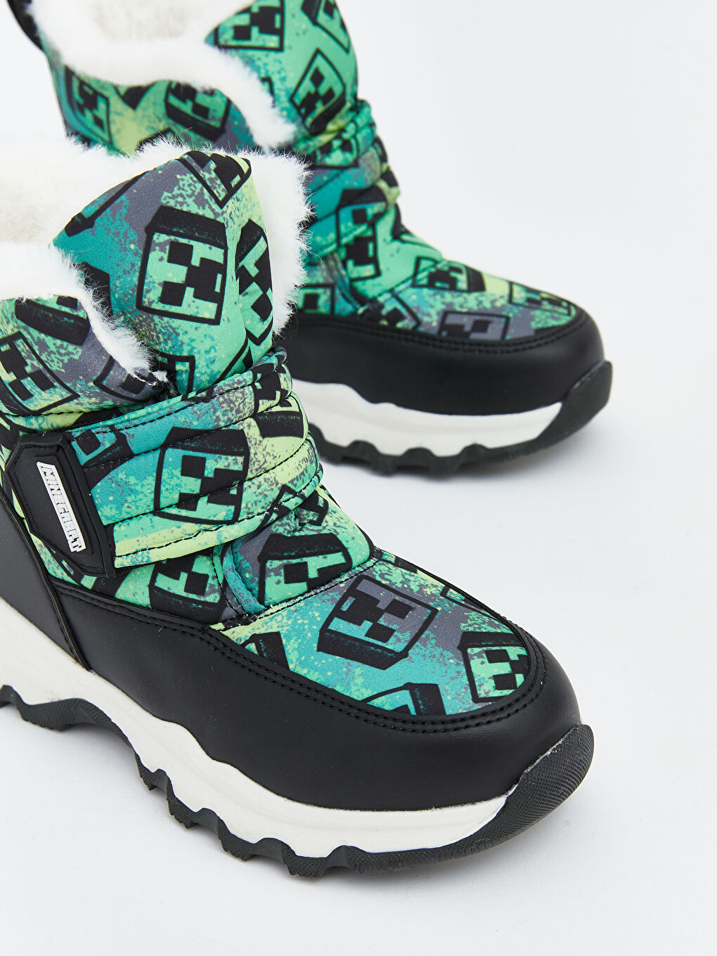 Siyah Minecraft Baskılı Erkek Çocuk Kar  Botu-2