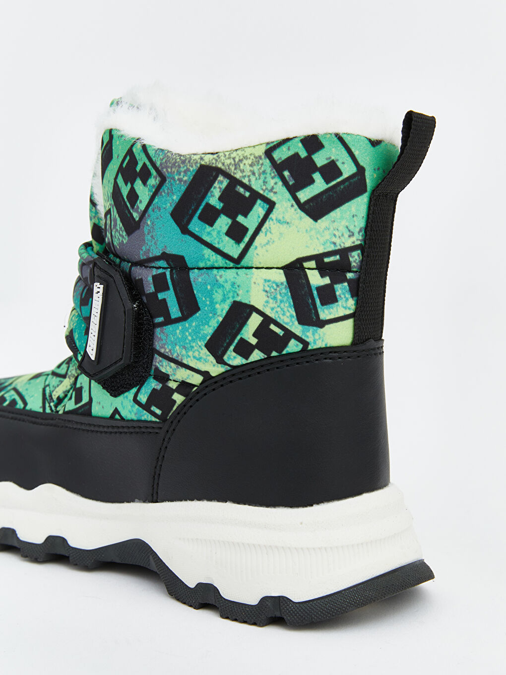 Siyah Minecraft Baskılı Erkek Çocuk Kar  Botu-4