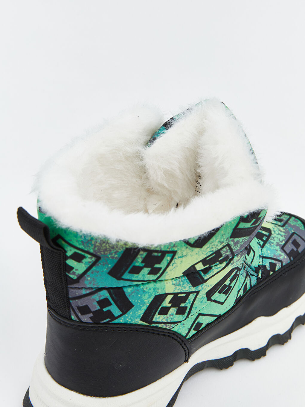 Siyah Minecraft Baskılı Erkek Çocuk Kar  Botu-5