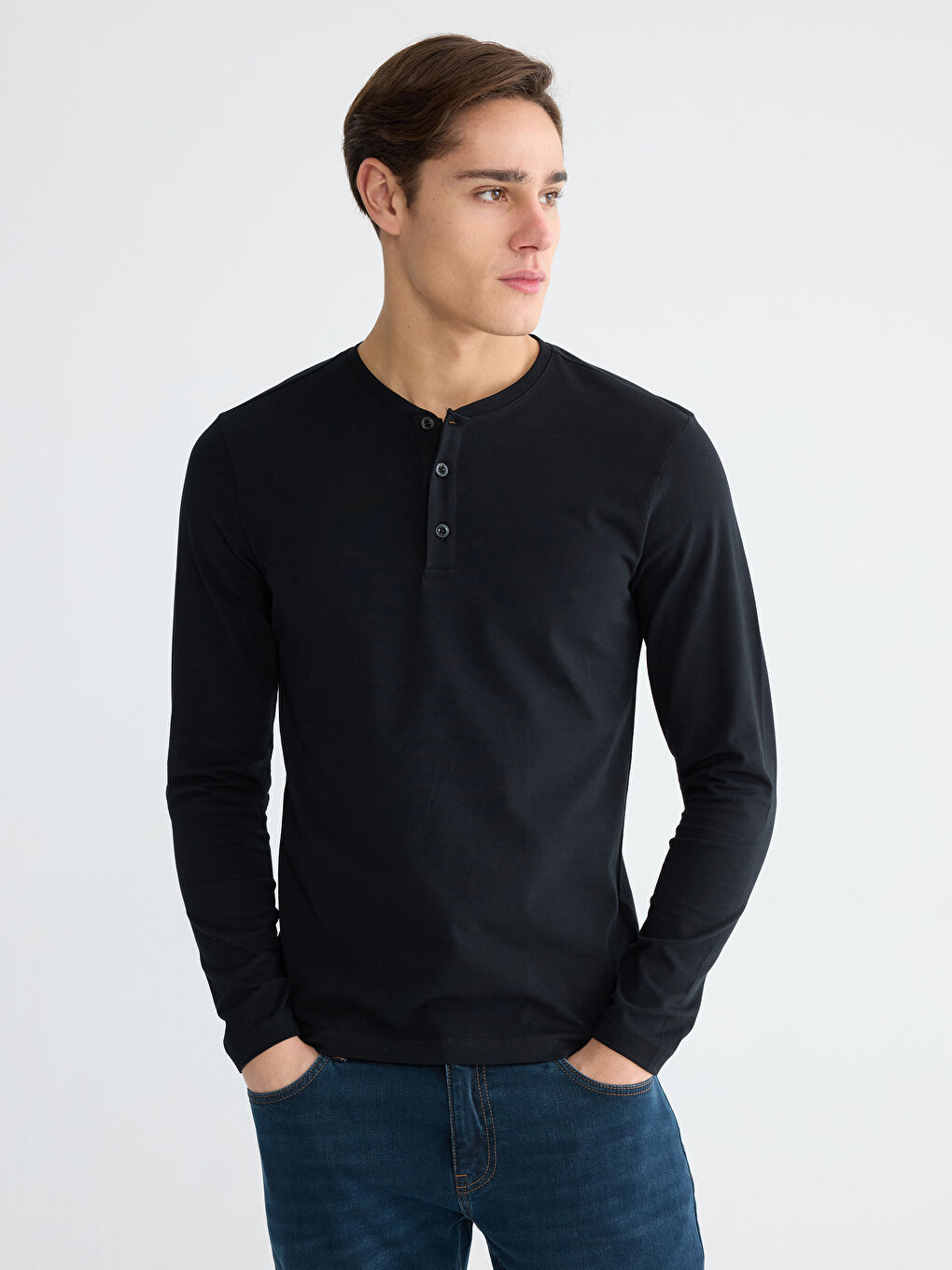 Crew Neck Long Sleeve Men's Pyjama Top