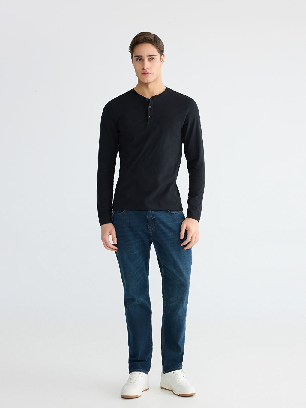 Crew Neck Long Sleeve Men's Pyjama Top-1