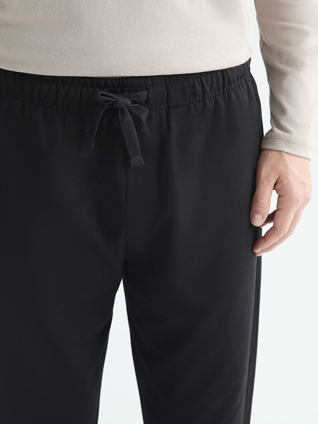 Siyah Standart Kalıp Erkek Pijama Alt-2