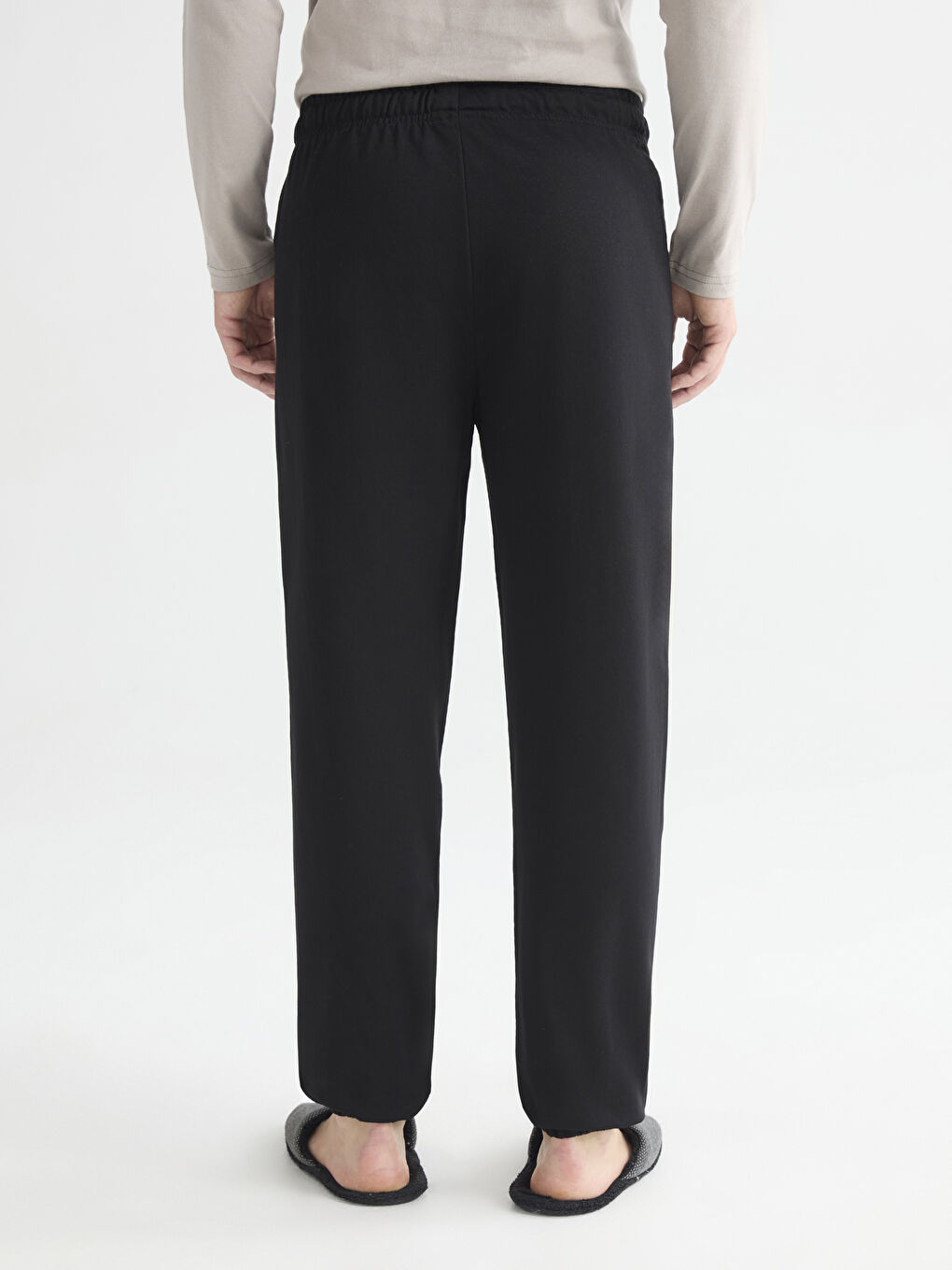 Siyah Standart Kalıp Erkek Pijama Alt-3