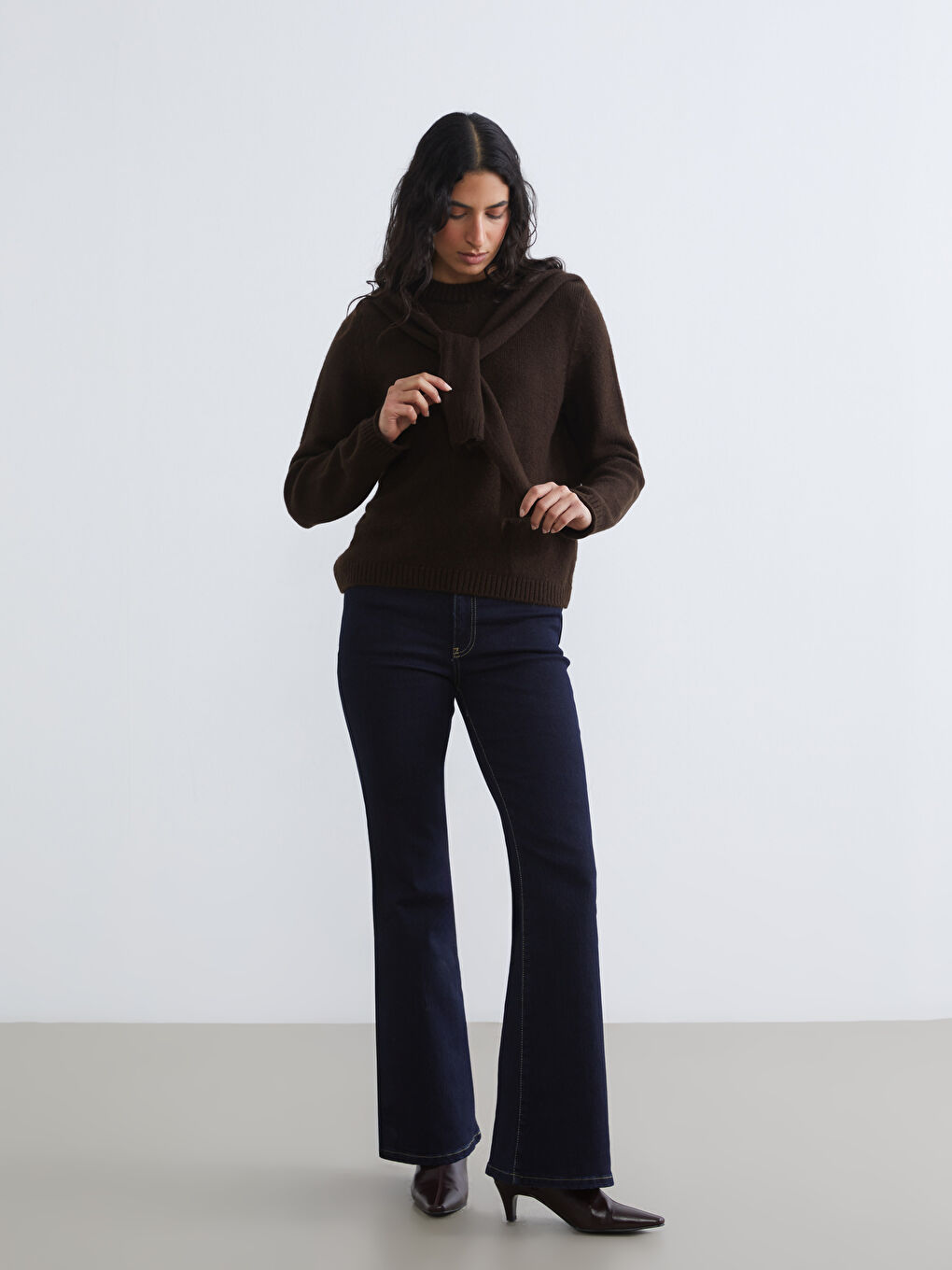 Women's Crew Neck Knit Sweater-1