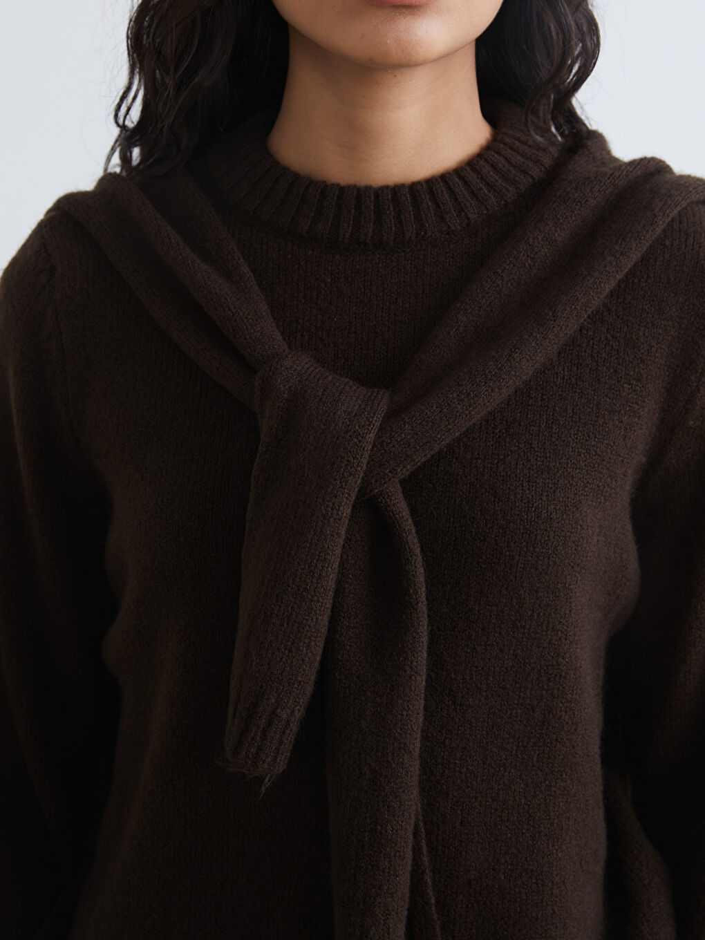 Women's Crew Neck Knit Sweater-2