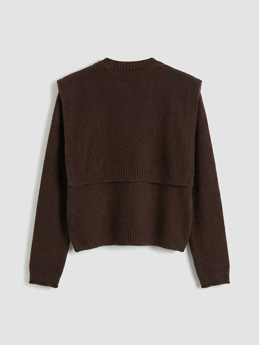 Kahverengi Bisiklet Yaka Kadın Triko Kazak-1