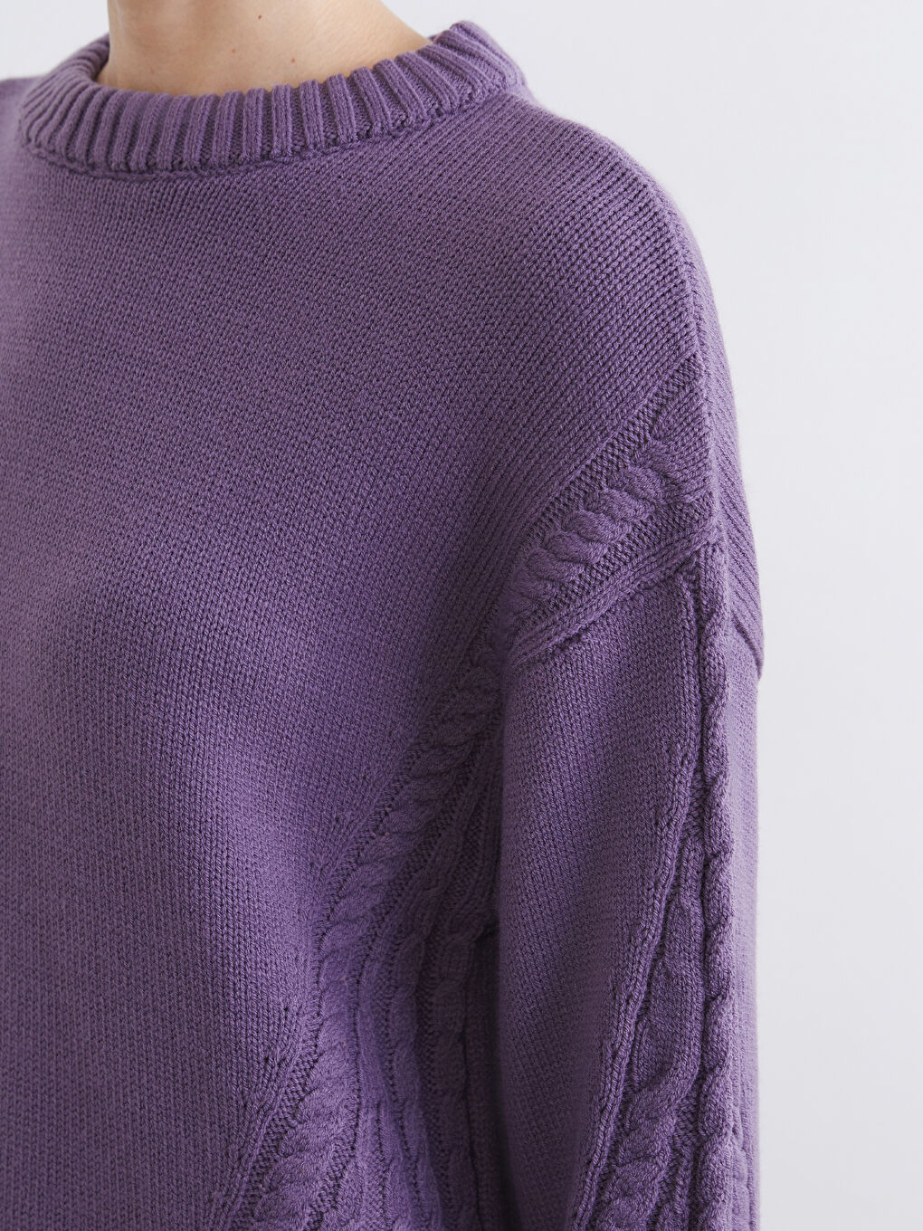 Women's Knit Tunic with Self-Pattern and Crew Neck-2