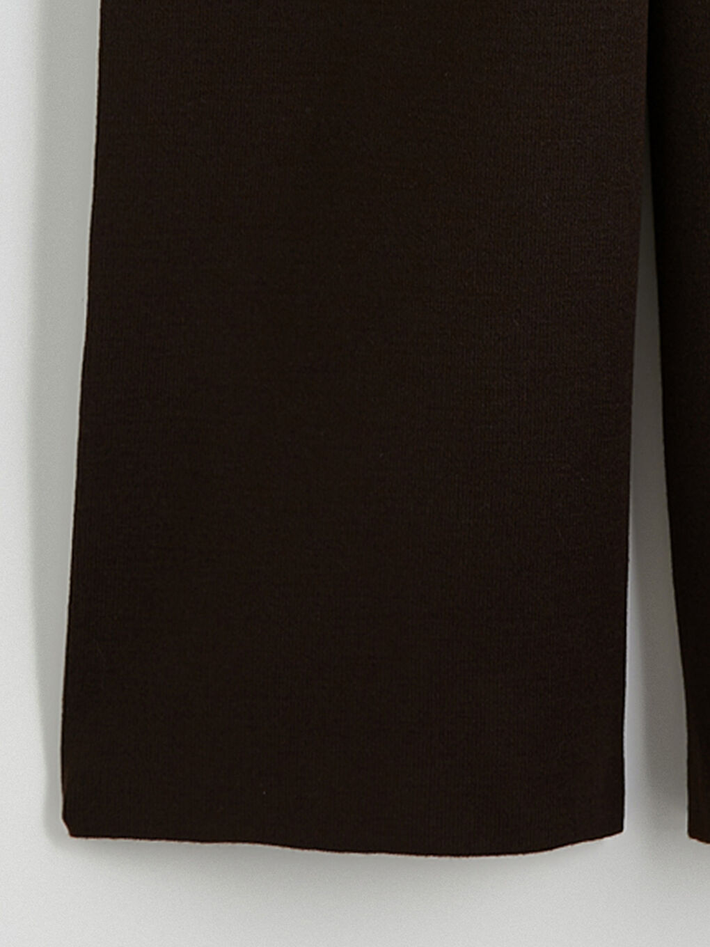 Kahverengi Beli Lastikli Geniş Paça Kadın Triko Pantolon-1