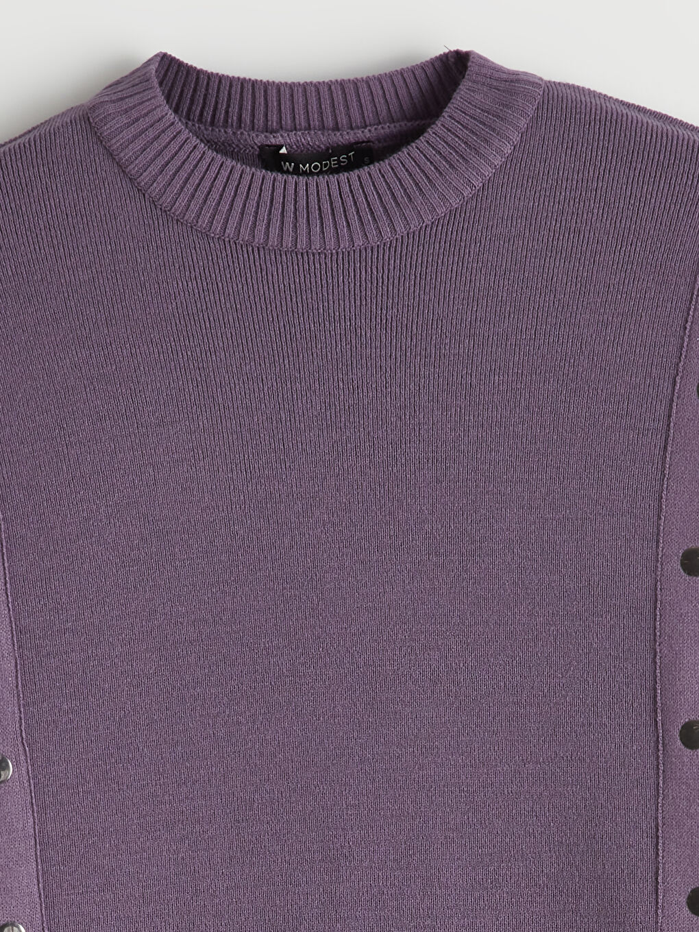 Mor Bisiklet Yaka Kadın Triko Tunik-5