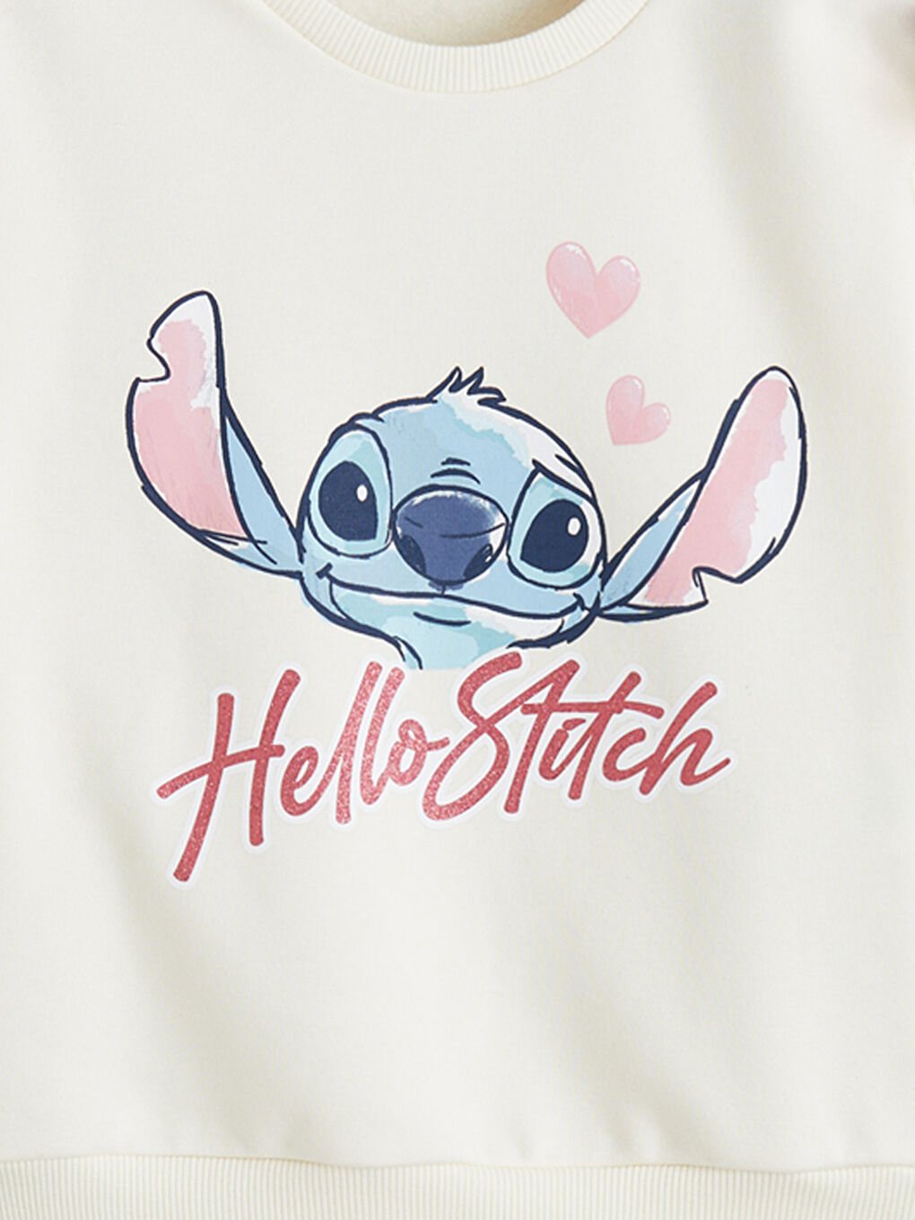 Ekru Stitch Baskılı Kız Çocuk Sweatshirt ve Pantolon Takım-2