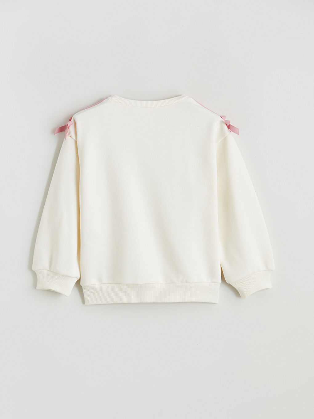 Ekru Stitch Baskılı Kız Çocuk Sweatshirt ve Pantolon Takım-4