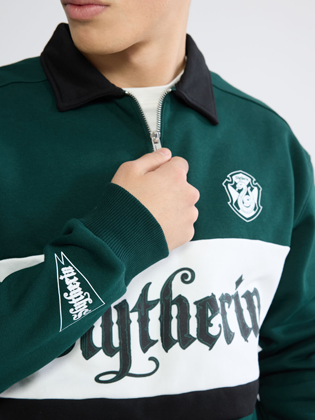 Polo Neck Harry Potter Printed Men's Thick Sweatshirt-2