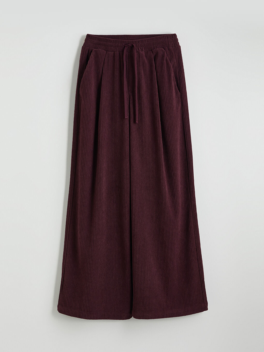 Pantalone od somota sa elastičnim strukom za žene-4