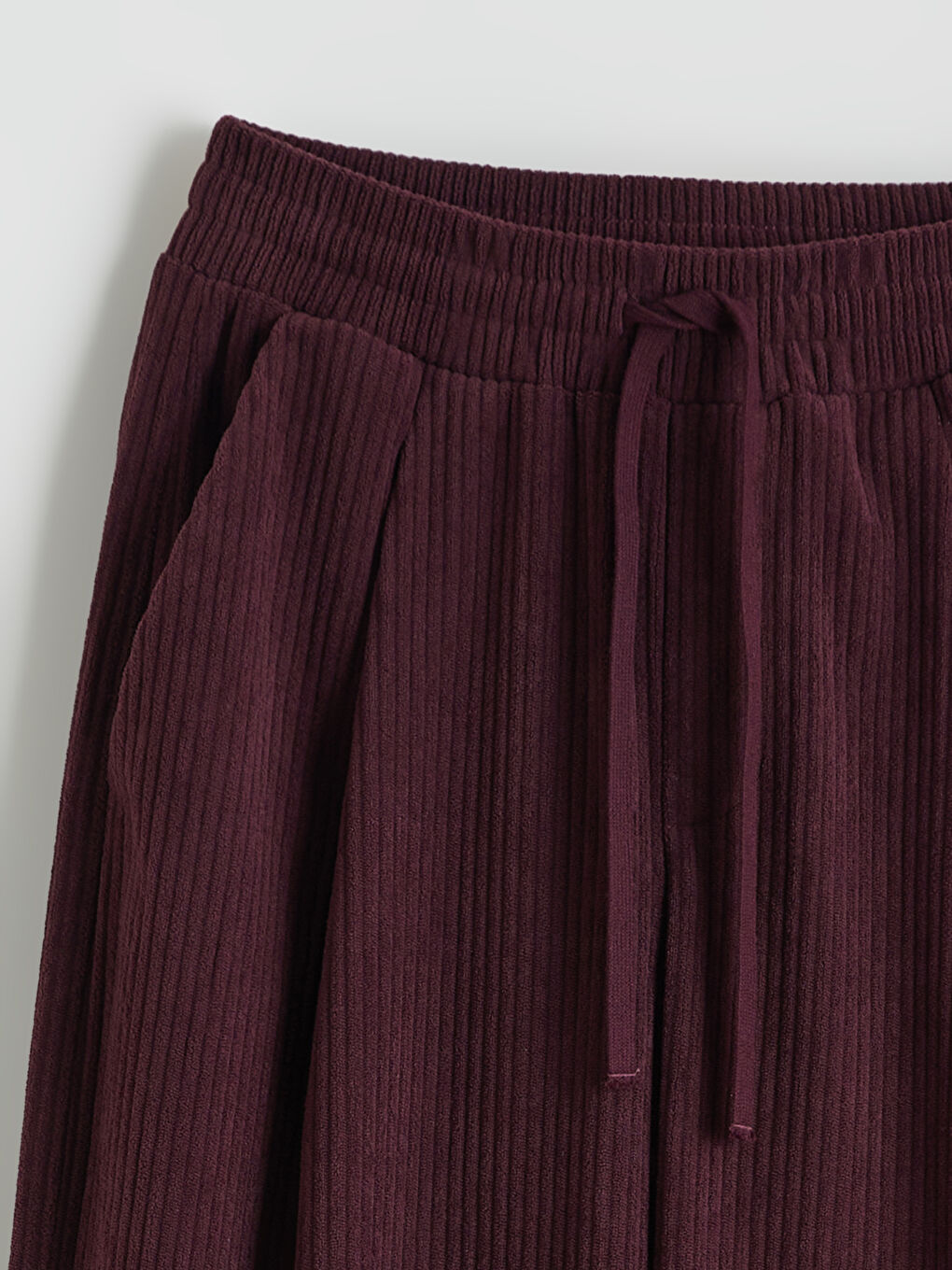 Pantalone od somota sa elastičnim strukom za žene-5