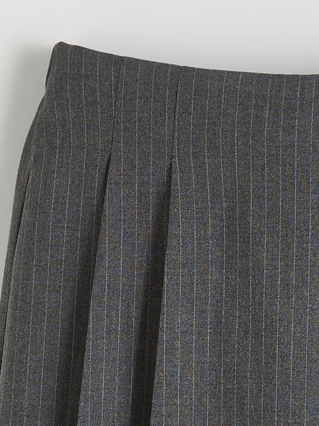 Gri Beli Lastikli Pileli Kız Çocuk Şort Etek-1