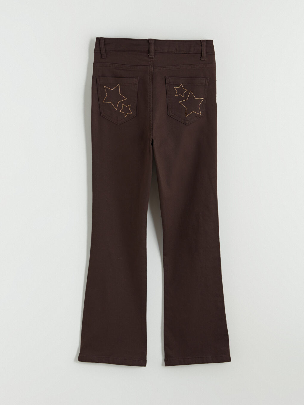 Kahverengi İspanyol Paça Kız Çocuk Pantolon-3