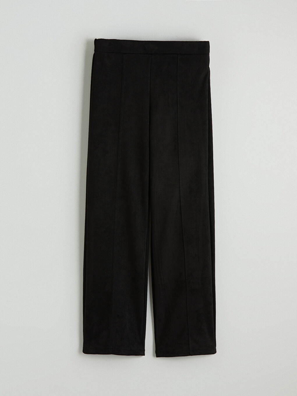 Siyah Beli Lastikli Süet Görünümlü Kız Çocuk Pantolon