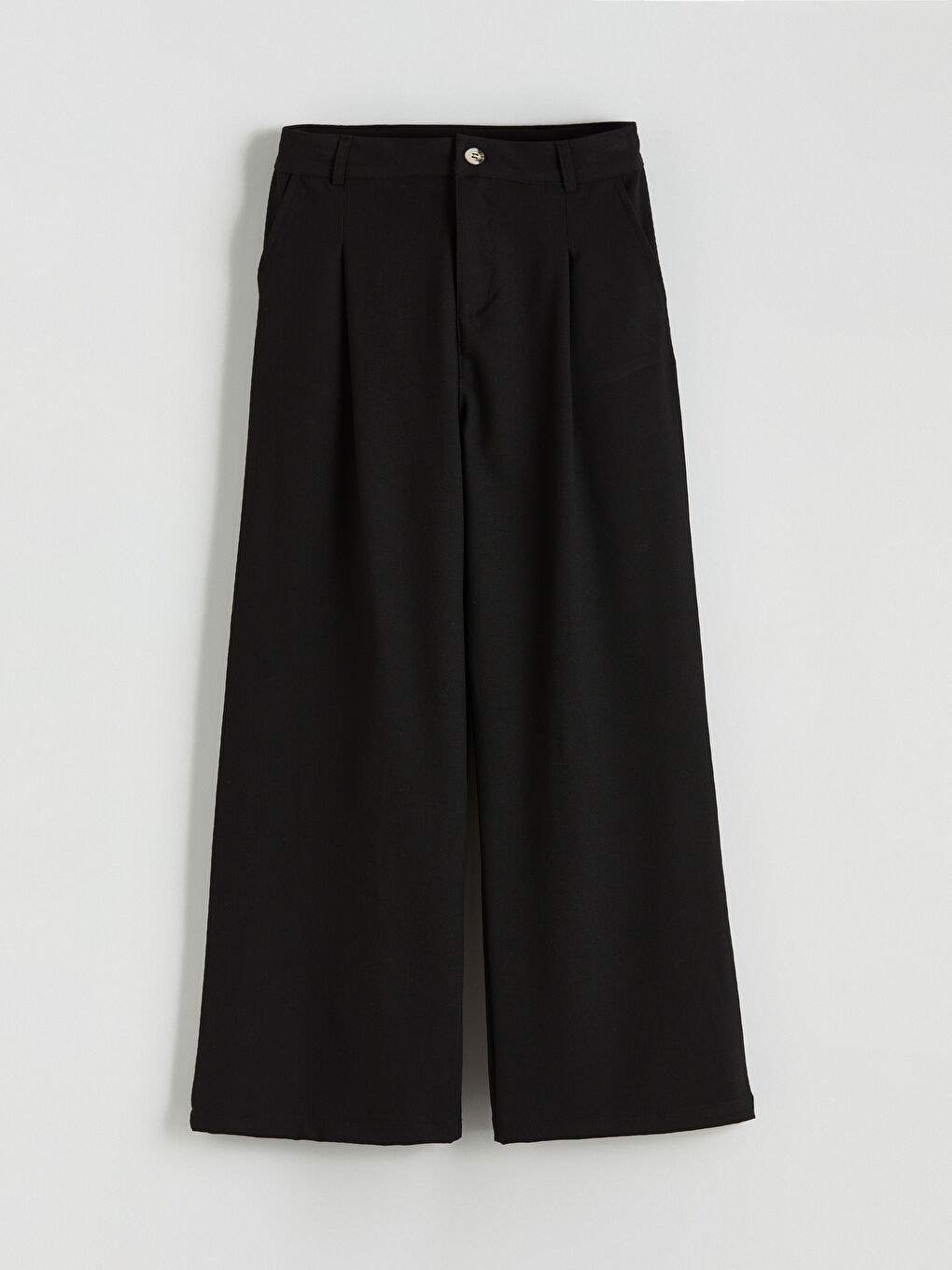 Siyah Wideleg Pileli Kız Çocuk Pantolon