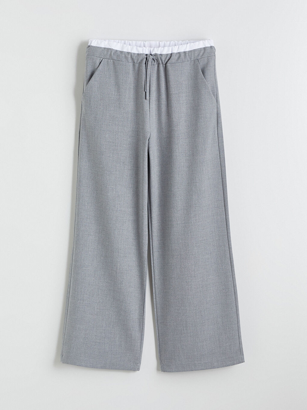 Gri Beli Lastikli Kız Çocuk Pantolon