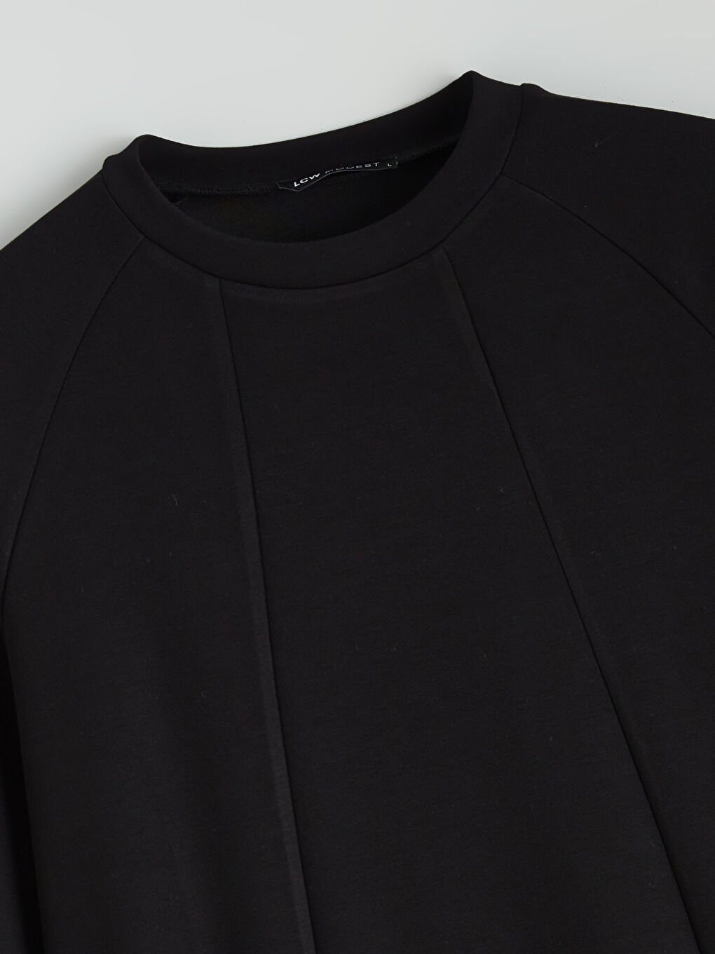 Siyah Bisiklet Yaka Kadın Sweatshirt Tunik-5