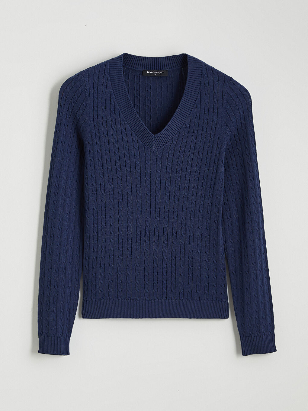 V Neck Self-Patterned Women's Knitwear Sweater-4