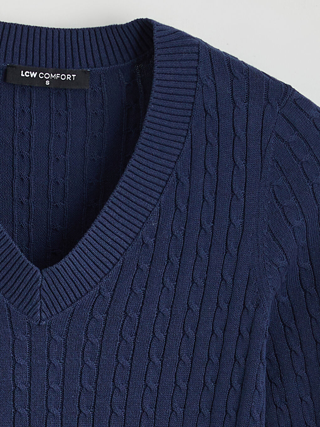 V Neck Self-Patterned Women's Knitwear Sweater-5