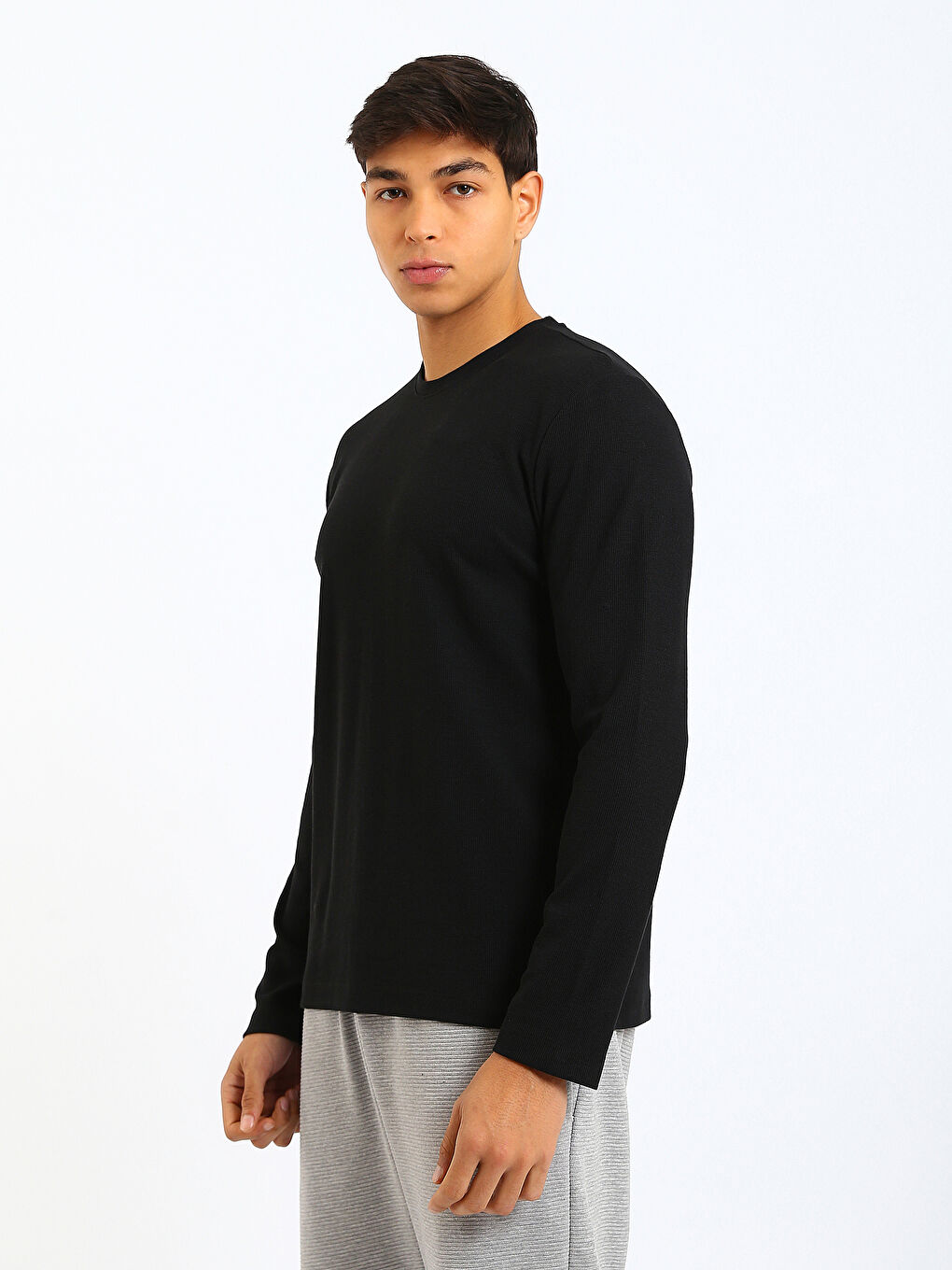 Crew Neck Long Sleeve Men's Pyjama Top-3