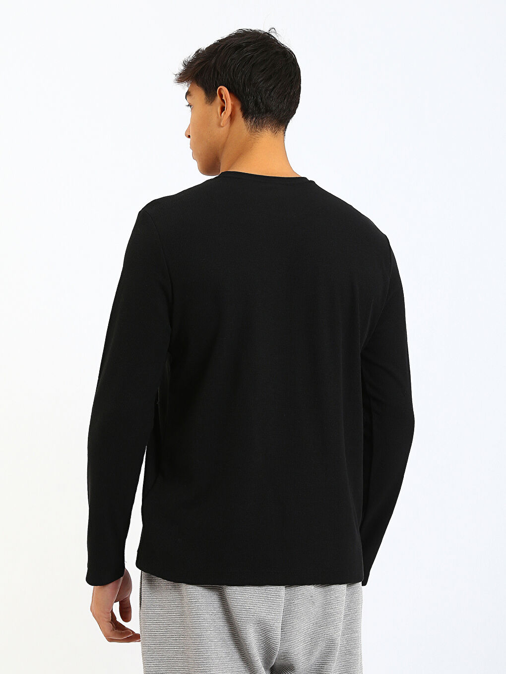 Crew Neck Long Sleeve Men's Pyjama Top-4