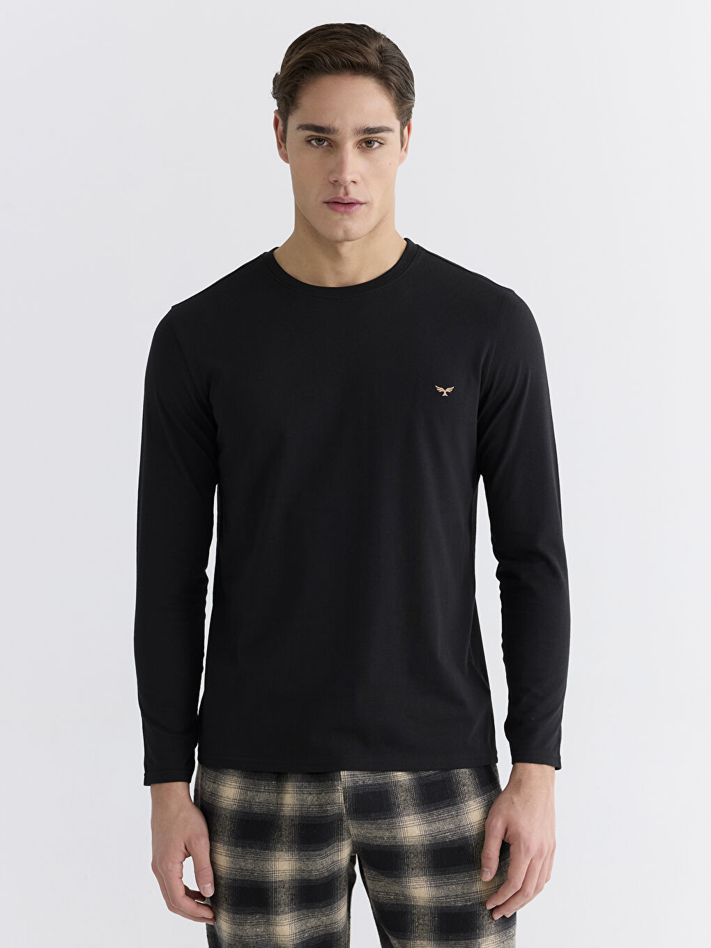 Regular Fit Plaid Men's Pyjama Set-1