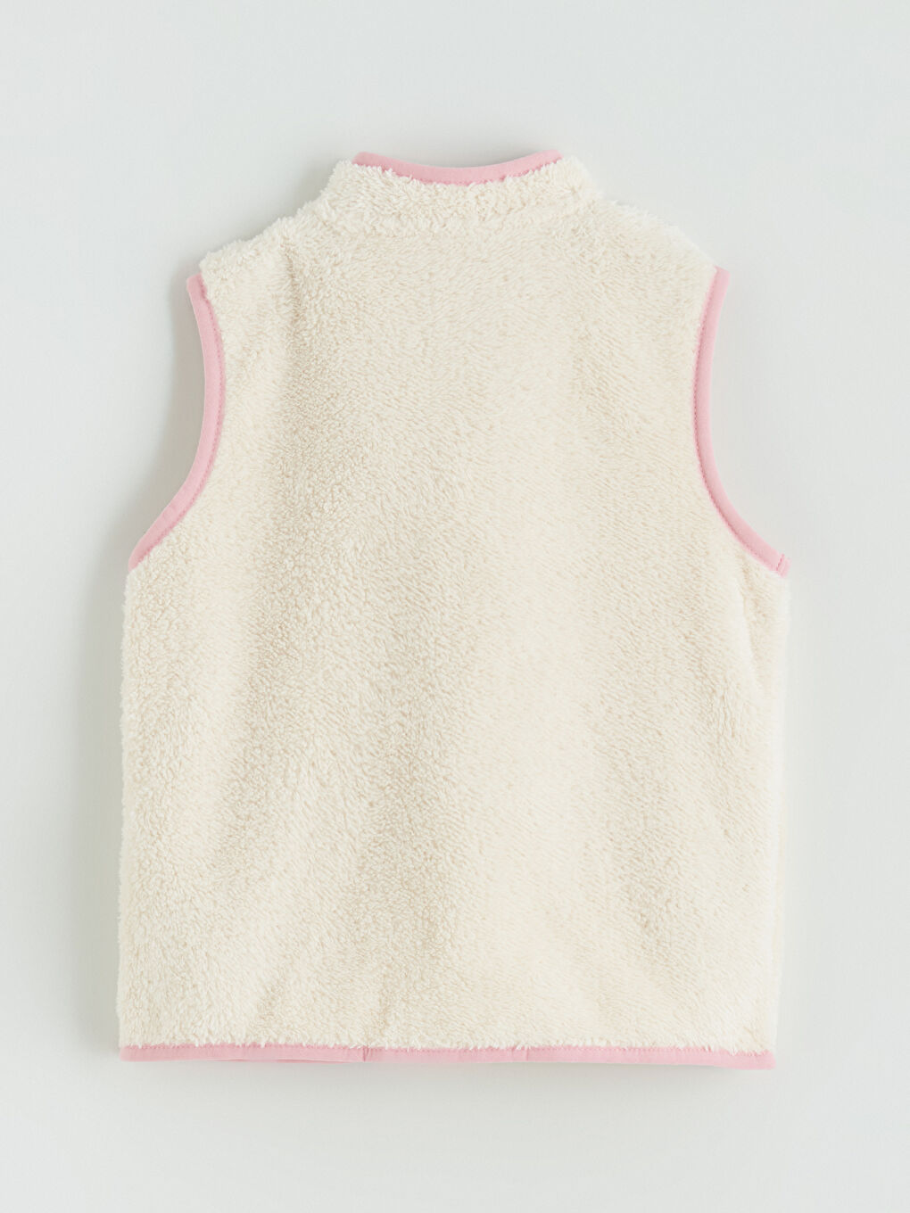 Ekru Dik Yaka Nakışlı Kız Çocuk Yelek-3