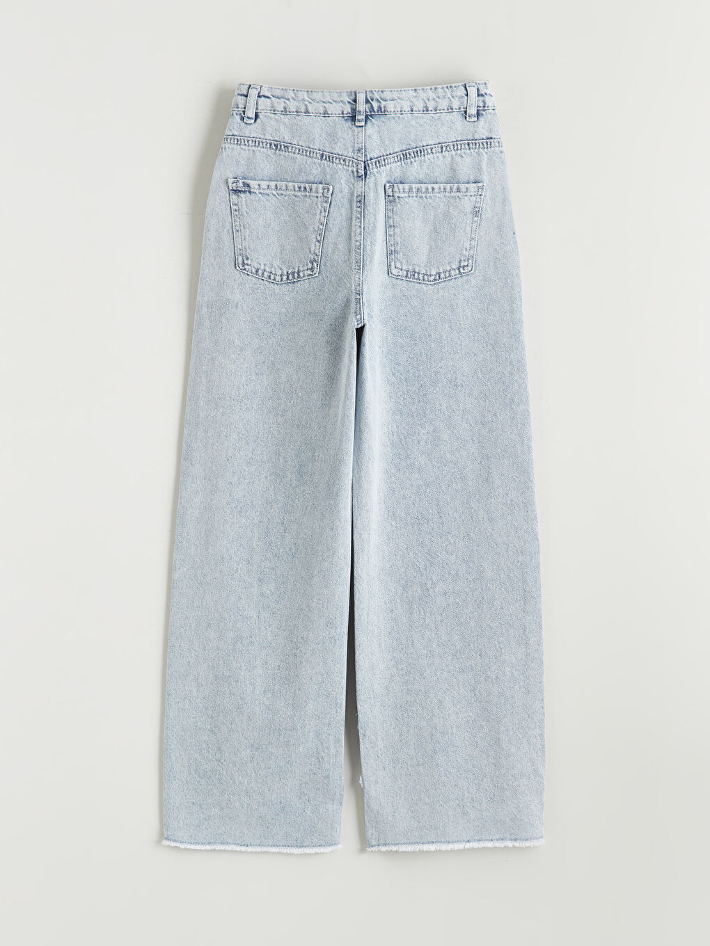 Mavi Wideleg Kız Çocuk Jean Pantolon-1