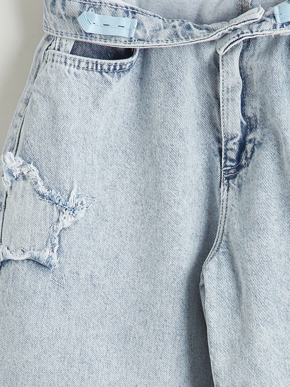 Mavi Wideleg Kız Çocuk Jean Pantolon-2