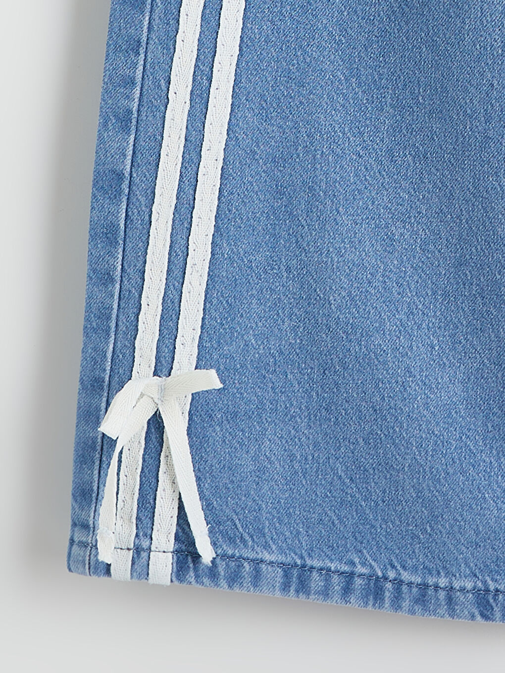 İndigo Wideleg Fiyonk Detaylı Kız Çocuk Jean Pantolon-3