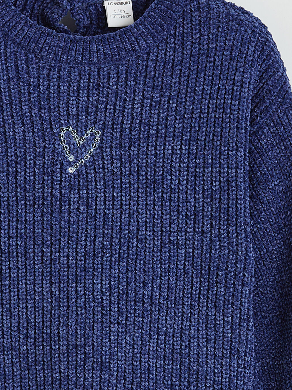 Heart Embroidered Girls' Knit Sweater-2