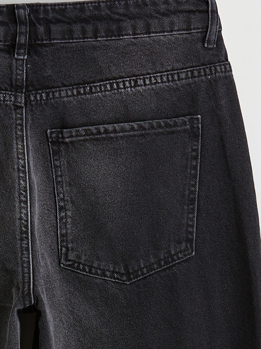 Siyah Wideleg Kadın Jean Pantolon-5